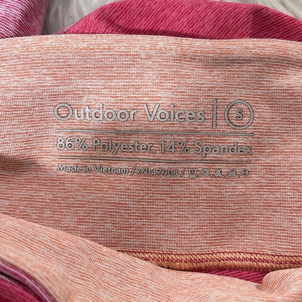 Outdoor Voices Pink Orange Tri-Tone Color Block Springs 7/8 Leggings Size Small - Picture 8 of 8